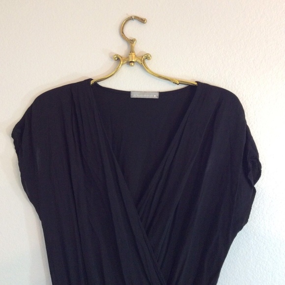 SOLD OLIVIA MOON Drape Wrap Top Black Jumpsuit - Picture 2 of 7